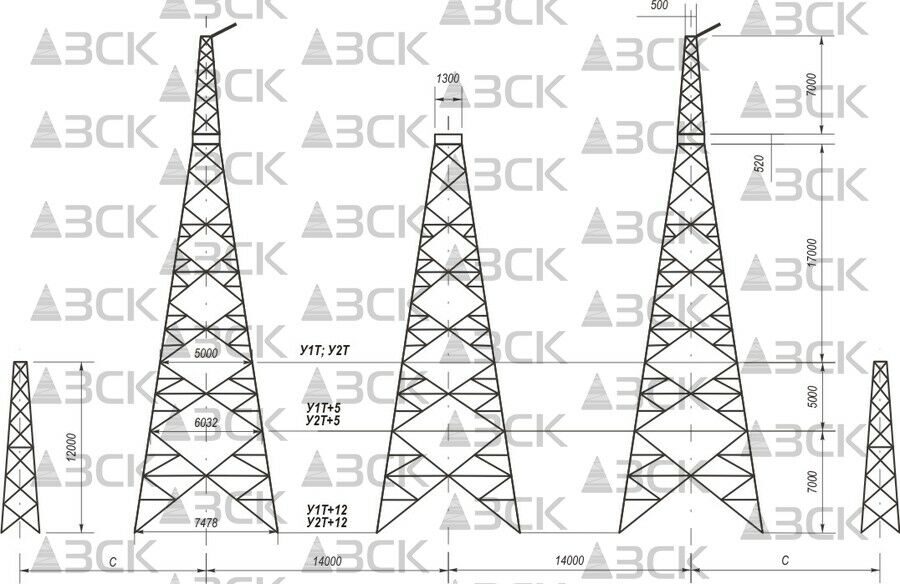 Анкерно угловая опора У1Т+12